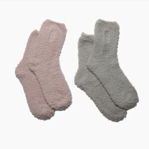 Unhide Fuzzy Socks Women's Rose Pink and Gray 2pk (SOK6)